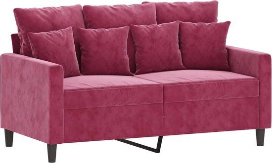vidaXL Tweezitsbank 120 cm fluweel wijnrood