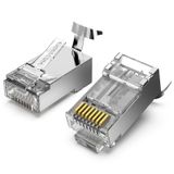 Vention IDER0-10 Cat7 RJ-45 Connectoren - Zilver, Transparant