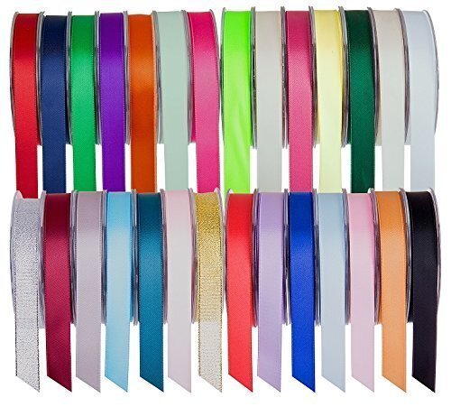 Super Ribbons SR Super Ribbons®™- Full Reel 10mm Double Faced Satin Lint, 20 Meter op Reel - Rood
