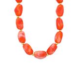 Lucardi Dames Stainless steel kralenketting voor dames - Ketting - Staal - Goudkleurig - 47 cm