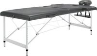 vidaXL Massagetafel met 2 zones 186x68 cm aluminium frame antraciet