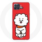 Maniacase Etui voor Oppo A93 BTS Bangtan Boys BT21 RJ van Jin Rode Achtergrond