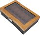 Merkloos / Sans marque Shenzhen Haorui Industrial Technology Co., Ltd. Horlogedoos van massief hout, 12 vakken, 2-kleurendisplay, opslag, verzameling, klassieke organizer, 31,5 x 19,8 x 8 cm, voor mannen en vrouwen