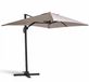 Oviala Parasol Cantilever 2x3m Taupe Aluminium Rectangular Inclinable et Pivotant