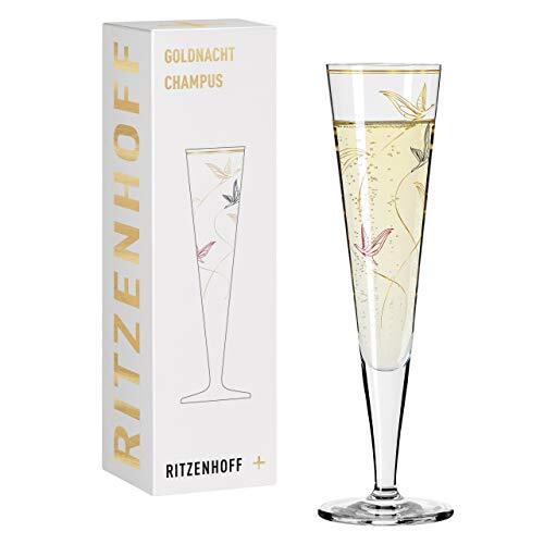 Ritzenhoff 1071017 Goldnacht 17 champagneglas, glas, 205 milliliter meerkleurig