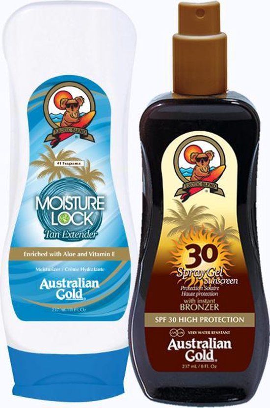 Australian Gold Strandaanbieding 4 - SPF 30 + Moisture Lock - 2 x 237ml