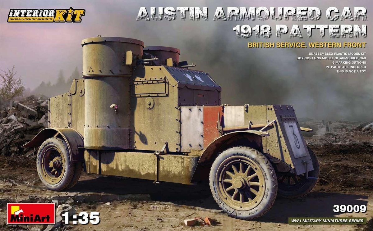 MiniArt 1:35 39009 Austin Armoured Car 1918 Britisch Service Westren Front Plastic kit