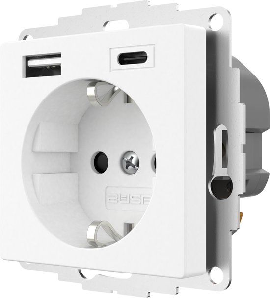 2USB inCharge PRO USB Stopcontact - Inbouw - USB-A & USB-C - 15W - Mat Wit