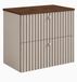 3xE living Meuble de salle de bain Suspendu sous lavabo 60 cm, 2 tiroirs, Cachemire + Plan de toilette Chêne Noyer, Poignées Argentées, 60 x 44,4 x 58,6 cm