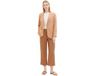 TOM TAILOR Blouse Basique Col Rond Pull Manches Longues Coton Blanc Manches Trois-Quarts Coupe Droite Femmes