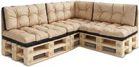 Amazinggirl Palletkussens Outdoor Kussen Set van 7 palletkussens - Kussens voor pallets Euopallets palletbank en palletmeubels palletkussens Beige