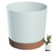 Prosperplast Tubo PM 35cm Witte Matte Pot met ECO Wood Schotel