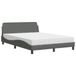VidaXL Lit avec matelas "Dover", gris foncé, 140x190 cm, rembourré