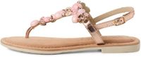 Tamaris - Dames - Platte sandalen - Maat 40 - Roze - Gebloemd - Met sierstenen