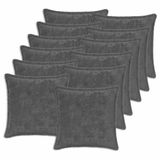 vidaXL - Kussensloop - 12 stuks - Katoensatijn - Donkergrijs - 45 x 45 cm