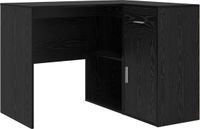 vidaXL Hoekbureau met plank Zwart Eiken 102 x 88 x 75 cm