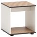 Pouf mat blanc / Aspect de panneaux acoustiques, 40 x 40 x 42 cm