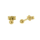 Lucardi Dames Oorbellen bol goldplated 3mm