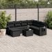 Maison Exclusive - Ensemble de meubles de jardin 8 pièces avec canapé et coussins, noir, en polyrotin