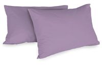 Zer0bed, 1 paar kussenslopen van katoen, 52 x 80 cm, paars, 2 stuks, effen, 100% katoen, bedkussen, envelopsluiting