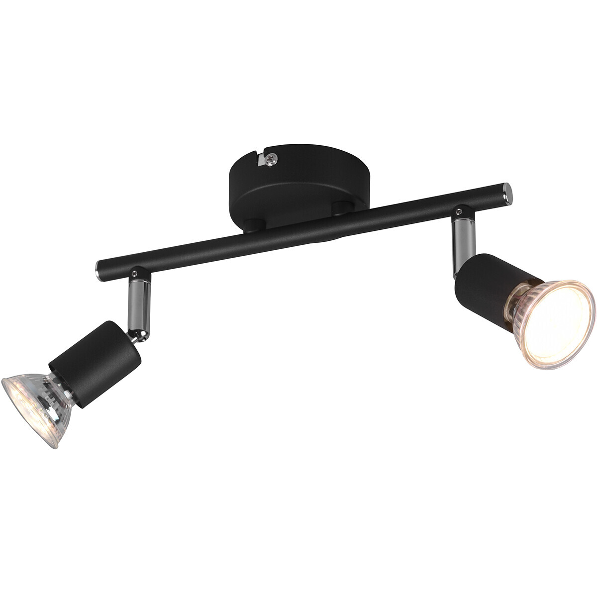 BES LED LED Plafondspot - Trion Pamo - GU10 Fitting - 2-lichts - Rond - Mat Zwart - Aluminium