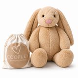 Coopley L&K Global Partners Verzwaringsknuffel 2Kg - Coco Konijn - Weighted Stuffed Animal - Sensorisch Speelgoed - Voor Kinderen En Volwassenen - Bruin - Met Canvas Opbergtas