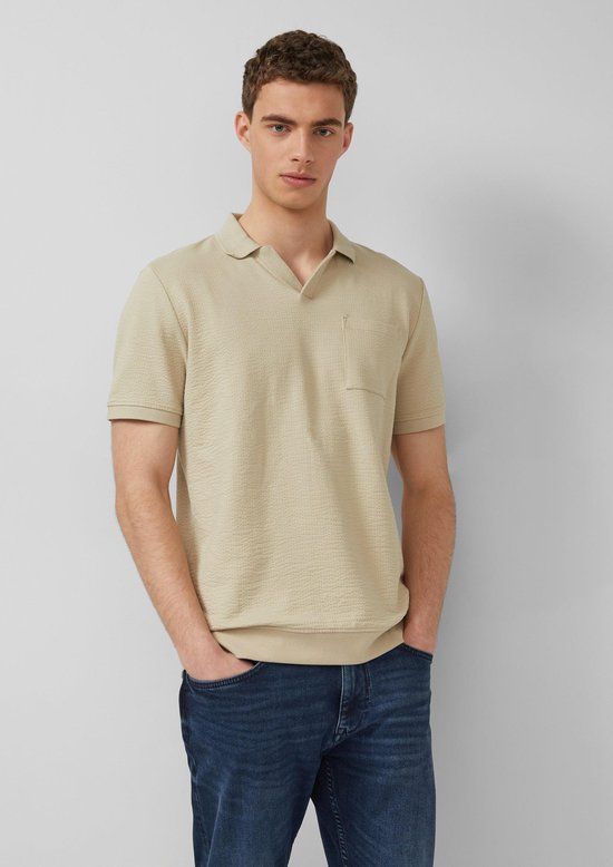 s.Oliver Polo-Shirt Beige Katoen M