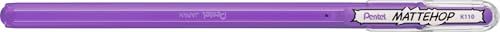 Pentel Mattehop K110V gelroller met zeer dekkende inkt in matte afwerking, 1,0 mm, lichtpaars (12 stuks)