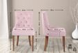 CLP Aberdeen Set van 4 eetkamerstoelen - Zonder armleuning - Hout - Fluweel - roze antiek licht