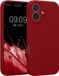 kwmobile telefoonhoesje geschikt voor Apple iPhone 17 - TPU backcover met siliconen coating - Smartphone case in rabarber rood