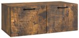 Support mural meuble TV chêne fumé 78,5 x 41 x 30 cm bois transformé