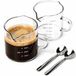 Merkloos Set van 2 Dubbelwandige Glazen Espresso Kopjes met Handvat