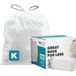 Plasticplace Prullenzakken simplehuman (x) Code K Compatibel (200 Count)│Wit Trekkoord Vuilnisvoeringen 10 Gallon / 38 Liter │ 24.5" x 28"
