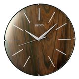 Seiko Wandklok van hout, donkerbruin