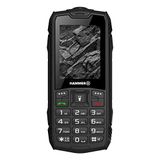 Hammer H Rock Draagbare telefoon, onbreekbaar, ontgrendeld, IP68, duurzaam, waterdicht, schokbestendig, dual sim, batterij 1800 mAh, grote toetsen, FM-radio, MP3, camera, zaklamp, zwart