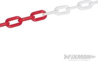 Fixman Plastic ketting - rood/wit - Ø 6 mm - 5 meter