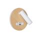 Applique murale en aluminium aspect bois, avec lampe de lecture LED 3 watts et éclairage d'ambiance 6 watts (3000 Kelvin), avec connexion USB et Type-C