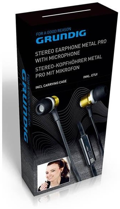 Grundig Metal pro stereo oortelefoon met microfoon