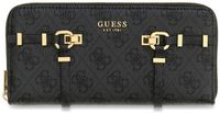 GUESS portemonnee Leona Logo SLG Zip Around Wallet Coal Logo donkergrijs
