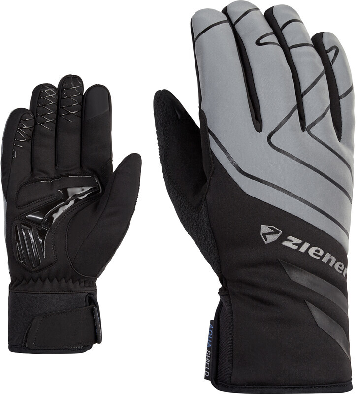 Ziener Daly Aqua Shield Touch Fietshandschoenen, zwart/grijs