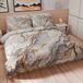 PETTI Artigiani Italiani - Beddengoedset voor Frans bed 200 x 200 cm (1 kussensloop 50 x 80 cm inbegrepen), beddengoedset van zachte microvezel met digitale print, grijs marmereffect, gemaakt in