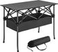 Outsunny Table de pique-nique en aluminium noir 93x55x68 cm