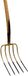 Talen Tools Mestvork 6 Tanden Houten Steel 85 cm met T-greep en Stift Verbinding