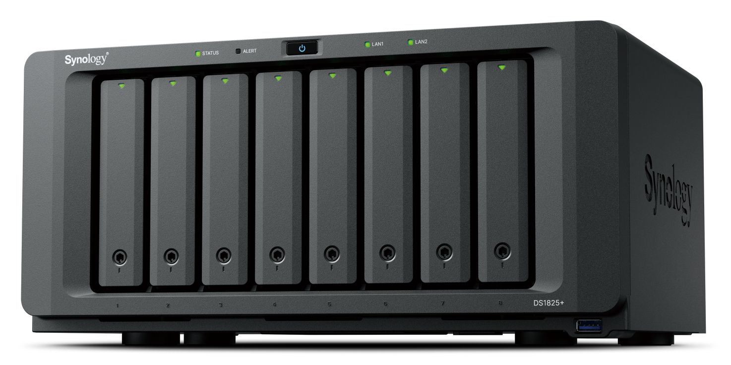 Synology DiskStation DS1825+ NAS Server - Ryzen Embedded V1500B - 8GB DDR4 - 0TB - Black