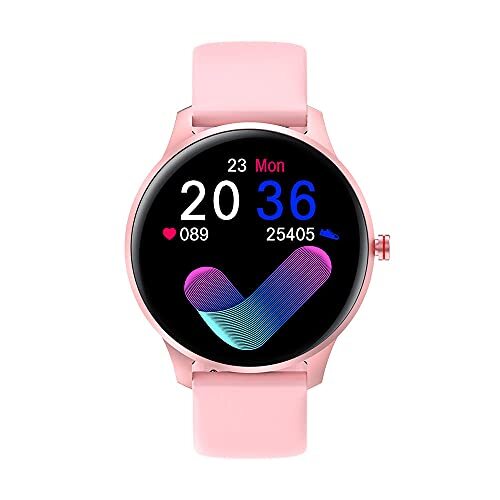 KDFJ Smart Horloge, Hartslag Bloeddruk Monitoring Bericht Herinnering IP68 Waterdicht Bluetooth Unisex Tracker Slimme Armband Voor Android IOS-Roze