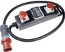 AS-Schwabe Répartiteur de courant Prise en caoutchouc massif S20+ - Bande de chantier avec fiche CEE 5 broches 400 V, 63 A sur 2 x prises CEE 5 broches 400 V, 32 A - IP44 - Fabriqué en Allemagne - 60807