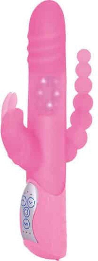 Seven Creations Triple vibrator met roterende kralen E-rabbit