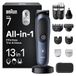 Braun AIO7565 All-in-One Series 7, 13-in-1 multigroomer, tondeuse voor gezicht, hoofd en lichaam, baardtrimmer, neushaartrimmer, 120 min accu, 14 lengtes (3-21 mm), waterdicht, blauw