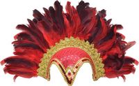 Bristol Novelty Ltd Bristol Novelty Womens/Ladies Jewel Plume Feather Helmet (Red/Gold)