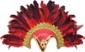 Bristol Novelty Ltd Bristol Novelty Womens/Ladies Jewel Plume Feather Helmet (Red/Gold)